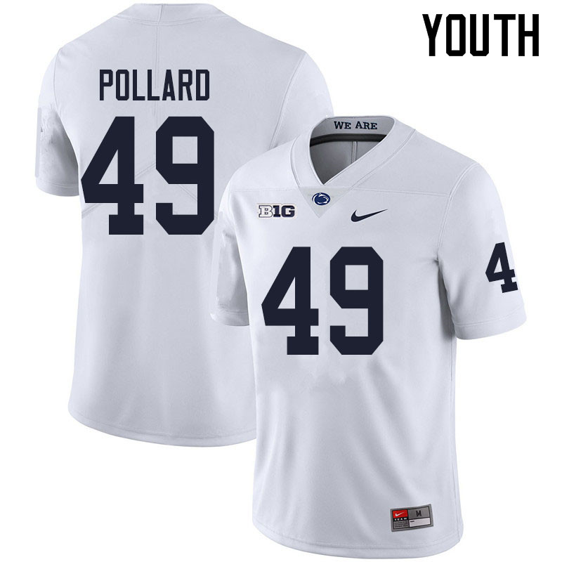 Youth #49 Cade Pollard Penn State Nittany Lions College Football Jerseys Sale-White